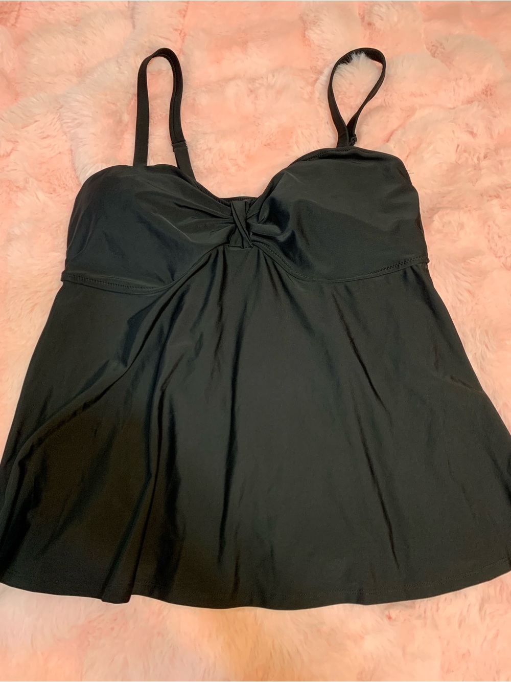 Old Navy Black Knot-Front Tankini Top